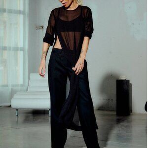 SHEER BLACK MAXI TUNIC